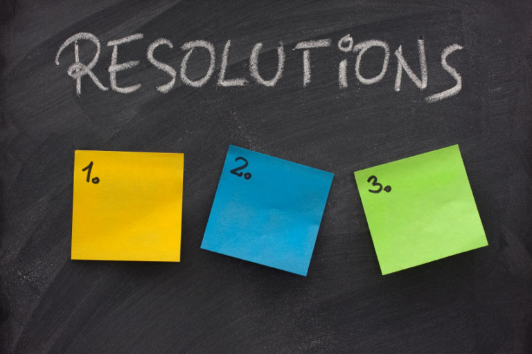 chalkboard for listing New Year's resolutions
