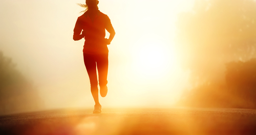 woman following her running goals